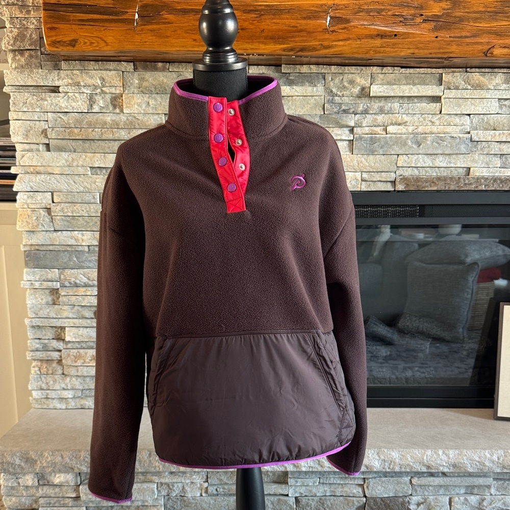 Peloton Brown and Pink Fleece Sweatshirt